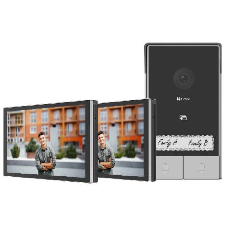 EZVIZ HP7 2-FAMILY KIT - VIDEOCITOFONO BIFAMILIARE - 2 SCHERMI TOUCH 7
