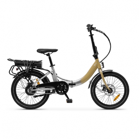 LANCIA Y BRIO (LN-BI-220004 ) FOLDING CITY E-BIKE (SILVER/GOLD) - BICICLETTA ELETTRICA