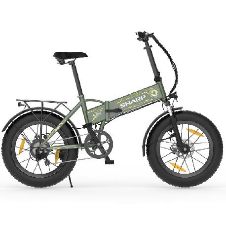 SHARP BILBAO (BK-FS08E-GY) FOLDABLE FAT E-BIKE (YELLOW/GREEN) - BICICLETTA ELETTRICA
