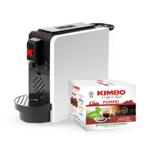 Macchina A Cialde Kimbo Up! Con Espulsione Automatica Bianca Con 50 Cialde Pompei In Omaggio