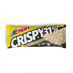 Combo Pack 50 Barretta Iperproteica Crispy 31% Da 40 Gr Cioccolato Bianco E Nocciola Proaction